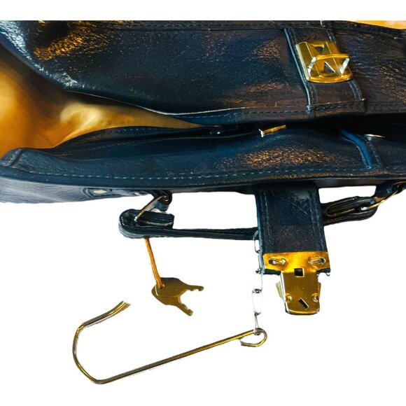 American Tourister Vintage Garment/Suit Bag Luggage Tan Nylon/Blue Faux Leather - Picture 6 of 9